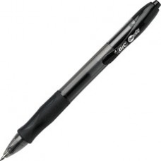 BIC Gel Retractable Pens - Medium Pen Point - 0.7 mm Pen Point Size - Refillable - Black Gel-based Ink - Translucent Barrel