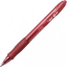 BIC Gel Retractable Pens - Medium Pen Point - 0.7 mm Pen Point Size - Red Gel-based Ink - 12 / Dozen