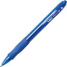BIC Retractable Bold Ballpoint Pens - Bold Pen Point - 1.6 mm Pen Point Size - Conical Pen Point Style - Refillable - Blue - Blue Barrel - 12 / Dozen