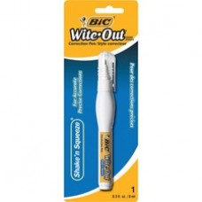 BIC Wite-Out Shake 'N Squeeze Correction Pen - Tip Applicator - 0.27 fl oz - White - 1 Pack