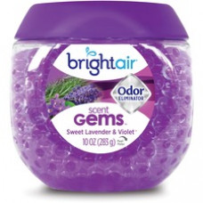 Bright Air Sweet Gems Lavender Odor Eliminator - Gel - 10 oz - Sweet Lavender & Violet - 45 Day - 1 Each - Long Lasting, Phthalate-free, BHT Free, Odor Neutralizer, Triclosan-free