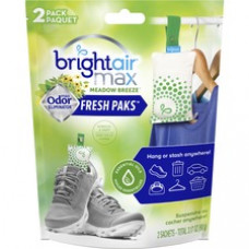 Bright Air Fresh Pak Sachets - Meadow Breeze - 2 / Pack - Odor Neutralizer, Phthalate-free, Paraben-free, Formaldehyde-free, NPE-free, BHT Free