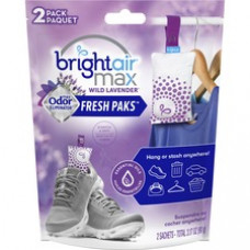 Bright Air Fresh Pak Sachets - Wild Lavender - 2 / Pack - Odor Neutralizer, Phthalate-free, Paraben-free, Formaldehyde-free, NPE-free, BHT Free