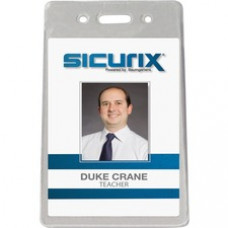 SICURIX Proximity Badge Holder - Vertical - Vinyl - 50 / Pack - Clear