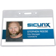 SICURIX Vinyl Punched ID Badge Holders - Horizontal - Horizontal - 2.5