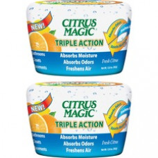 Citrus Magic Triple Action Air Freshener - 12.8 fl oz (0.4 quart) - Fresh Citrus - 2 / Pack - Odor Neutralizer