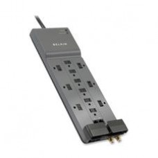 Belkin® Home/Office Series Surge Protector, 12 Outlets, 10' Cord, 3996 Joules, Phone/Ethernet/Coaxial Protection - 12 x AC Power - 3996 J - 125 V AC Input - Coaxial Cable Line, Ethernet, Phone
