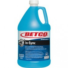 Betco Symplicity In-Sync Dishwashing Detergent - Ready-To-Use Liquid - 128 oz (8 lb) - Fresh Scent - 1 Each - Blue