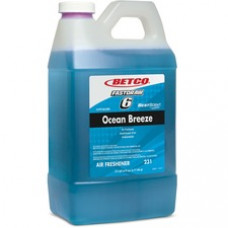 Betco BestScent Ocean Breeze Deodorizer - Concentrate Liquid - 67.6 fl oz (2.1 quart) - Ocean Breeze Scent - 4 / Carton - Turquoise