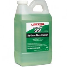 Betco FASTDRAW 33 No-Rinse Floor Cleaner - Concentrate Liquid - 64 fl oz (2 quart) - Rain Fresh Scent - 4 / Carton - Light Green