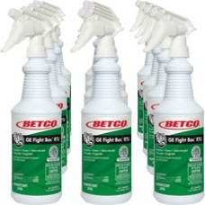 Betco Fight Bac RTU Disinfectant - Ready-To-Use - 32 fl oz (1 quart) - 12 / Carton - Clear