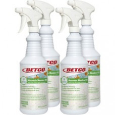 Betco RTU Malodor Eliminator Mountain Meadow - Ready-To-Use Liquid - 32 fl oz (1 quart) - Mountain Meadow Scent - 4 / Carton - Clear