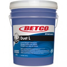 Betco Symplicity Duet L Detergent With Bleach Alternative, 5 Gallon - Ready-To-Use Liquid - 640 fl oz (20 quart) - 720 oz (45 lb) - Fresh Scent - Blue
