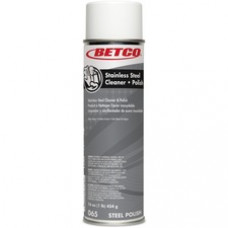 Betco Stainless Steel Cleaner & Polish - Foam Spray - 16 fl oz (0.5 quart) - Characteristic ScentAerosol Spray Can - 1 Each - White