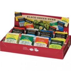 Bigelow 8-Flavor Tea Assortment Tea Tray Pack - Black Tea, Green Tea - Assorted - 64 / Box