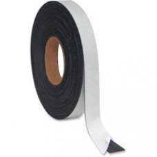 MasterVision 1/2" Adhesive Magnetic Roll Tape - 0.50" Width x 50 ft Length - 1 Each - Black