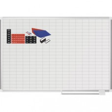 MasterVision 2" Grid Magnetic Gold Ultra Board Kit - White, Gold - Aluminum, Steel - Magnetic, Dry Erase Surface, Marker Tray