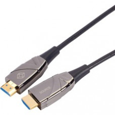 Black Box High-Speed HDMI 2.0 Active Optical Cable (AOC) - 49.21 ft Fiber Optic A/V Cable for Audio/Video Device, Transmitter, Receiver, Video Extender - First End: 1 x HDMI 2.0 Digital Audio/Video - Male - Second End: 1 x HDMI 2.0 Digital Audio/Video - M