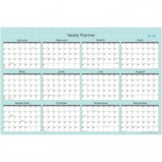 Blue Sky Picadilly Laminated Erasable Wall Calendar - Large Size - 12 Month - January - December - 36