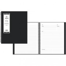 Aligned Business Notebook, 1-Subject, Meeting-Minutes/Notes Format with Narrow Rule, Black Cover, (78) 11 x 8.5 Sheets