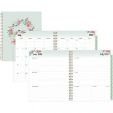 Blue Sky Laurel Frost Academic Year Weekly/Monthly Planner - Academic - Weekly, Monthly - 1 Year - July 2022 - June 2023 - 1 Month, 1 Week Double Page Layout - 8 1/2