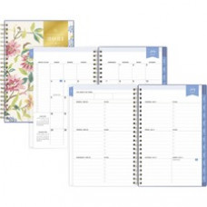 Day Designer Climb Floral Blush CYO Academic Planner - Academic - Monthly, Weekly - 12 Month - July 2022 - June 2023 - 1 Week, 1 Month Double Page Layout - White Sheet - Twin Wire - Multi, Clear - Paper - 8