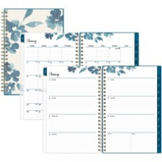 Blue Sky Bakah Blue Weekly/Monthly Planner - Weekly, Monthly - 12 Month - January - December - 1 Week, 1 Month Double Page Layout - 8