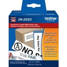 Brother DK2223 - White Continuous Length Paper Tape - Permanent Adhesive - 2