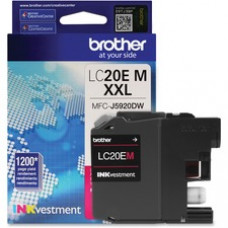 Brother Genuine LC20EM INKvestment Super High Yield Magenta Ink Cartridge - Inkjet - Super High Yield - 1200 Pages - Magenta - 1 Each