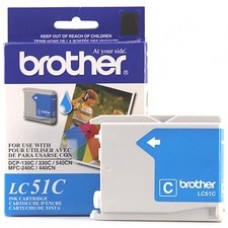 Brother LC51C Original Ink Cartridge - Inkjet - 400 Pages - Cyan - 1 Each
