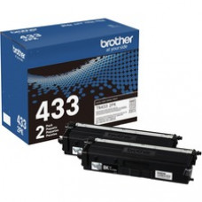 Brother TN-433 Original High Yield Laser Toner Cartridge - Twin-pack - Black - 2 / Box - 4500 Pages Black (Per Cartridge)