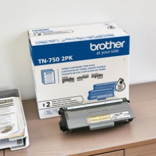 Brother TN-750 Original High Yield Laser Toner Cartridge - Twin-pack - Black - 2 / Box - 8000 Pages Black (Per Cartridge)