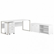 Bush Business Furniture Hybrid Collection White Desking - 29.4