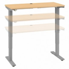 Bush Business Furniture Move 40 Series 48W x 24D Electric Height Adjustable Standing Desk - Natural Maple Rectangle Top - Silver T-shaped Base - 2 Legs x 47.60