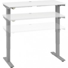 Bush Business Furniture Move 40 Series 48w X 24d Electric Height Adjustable Standing Desk - White Rectangle Top - Silver T-shaped Base - 2 Legs x 47.60