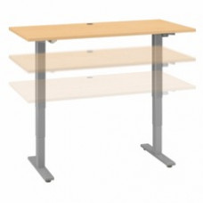 Bush Business Furniture Move 40 Series 60w X 30d Electric Height Adjustable Standing Desk - Natural Maple Rectangle Top - Silver T-shaped Base x 59.45