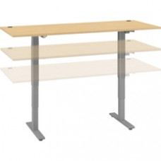 Bush Business Furniture Move 40 Series 72w X 30d Electric Height Adjustable Standing Desk - Natural Maple Rectangle Top - Silver T-shaped Base x 71.02