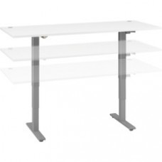 Bush Business Furniture Move 40 Series 72w X 30d Electric Height Adjustable Standing Desk - White Rectangle Top - Silver T-shaped Base x 71.02