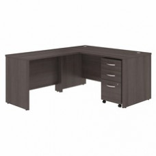 Bush Business Furniture Studio C 60W x 30D L Shaped Desk with Mobile File Cabinet and 42W Return - 60