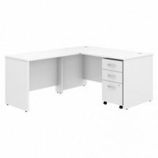 Bush Business Furniture Studio C 60W x 30D L Shaped Desk with Mobile File Cabinet and 42W Return - 60