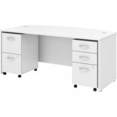 Bush Business Furniture Studio C 72w X 36d Bow Front Desk With Mobile File Cabinets - 72