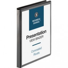 Business Source Standard View Round Ring Binders - 1/2