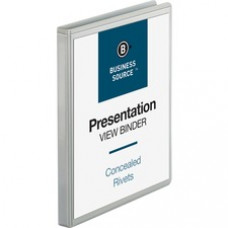 Business Source Standard View Round Ring Binders - 1/2