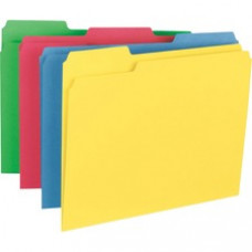 Business Source 1/3-cut Tab Heavyweight Color File Folders - Letter - 8 1/2