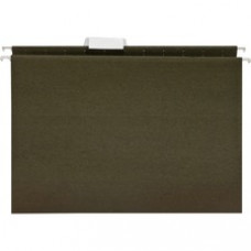 Business Source 1/5 Cut Standard Hanging File Folders - Letter - 8 1/2" x 11" Sheet Size - 1/5 Tab Cut - 11 pt. Folder Thickness - Green - Recycled - 25 / Box