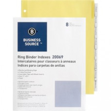 Business Source Buff Stock Ring Binder Indexes - 8 x Divider(s) - 8 Tab(s)/Set1.25