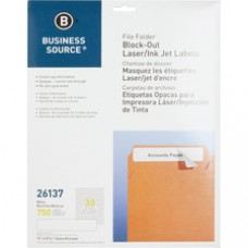 Business Source Block-out File Folder Labels - Permanent Adhesive - 21/32