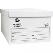 Business Source Lift-off Lid Light Duty Storage Box - External Dimensions: 15" Width x 24" Depth x 10"Height - Media Size Supported: Legal - Lift-off Closure - Light Duty - Stackable - Cardboard
