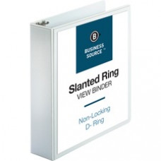 Business Source Basic D-Ring White View Binders - 2