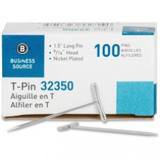 Business Source High Quality Steel T-pins - 1.5